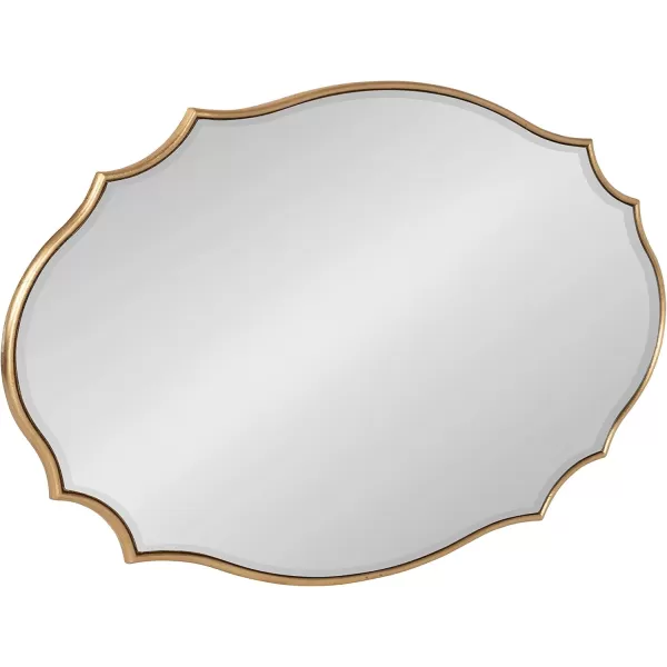 Kate and Laurel Leanna Scalloped Oval Wall Mirror 24quot x 36quot Gold Leaf Chic Modern Glam Wall AccentGold