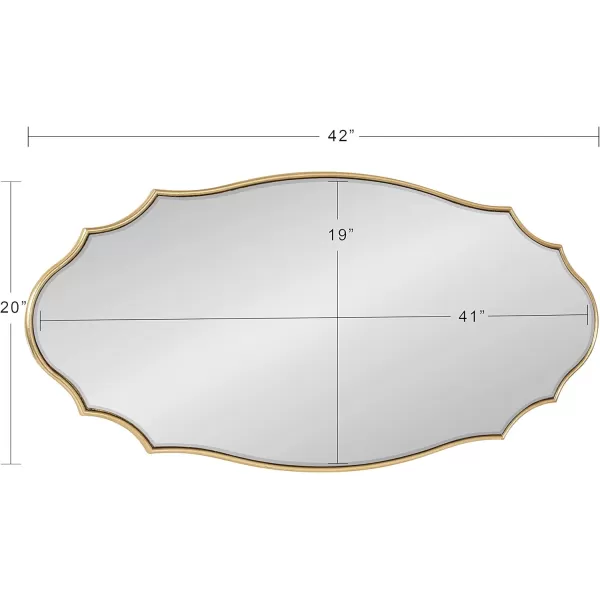 Kate and Laurel Leanna Scalloped Oval Wall Mirror 24quot x 36quot Gold Leaf Chic Modern Glam Wall AccentGold