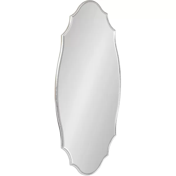 Kate and Laurel Leanna Scalloped Oval Wall Mirror 24quot x 36quot Gold Leaf Chic Modern Glam Wall AccentSilver