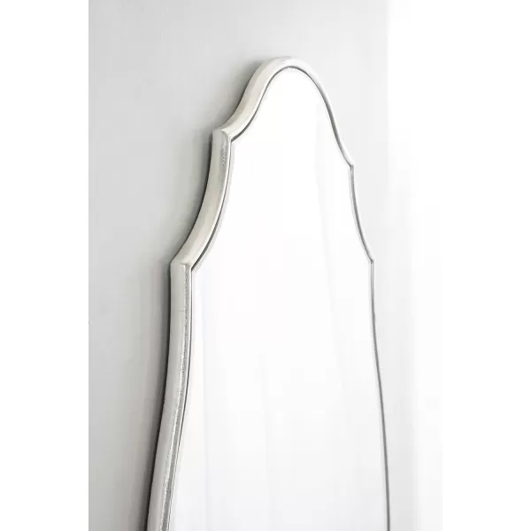 Kate and Laurel Leanna Scalloped Oval Wall Mirror 24quot x 36quot Gold Leaf Chic Modern Glam Wall AccentSilver