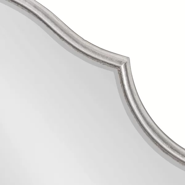 Kate and Laurel Leanna Scalloped Oval Wall Mirror 24quot x 36quot Gold Leaf Chic Modern Glam Wall AccentSilver