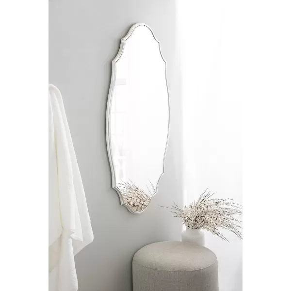 Kate and Laurel Leanna Scalloped Oval Wall Mirror 24quot x 36quot Gold Leaf Chic Modern Glam Wall AccentSilver