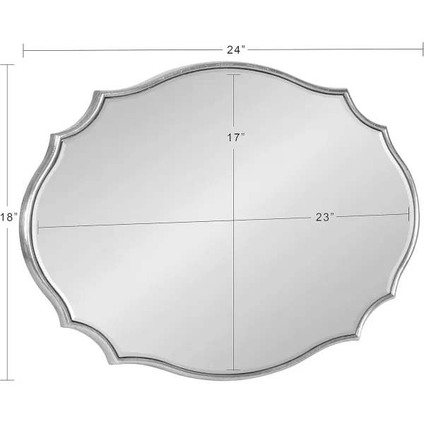 Kate and Laurel Leanna Scalloped Oval Wall Mirror 24quot x 36quot Gold Leaf Chic Modern Glam Wall AccentSilver
