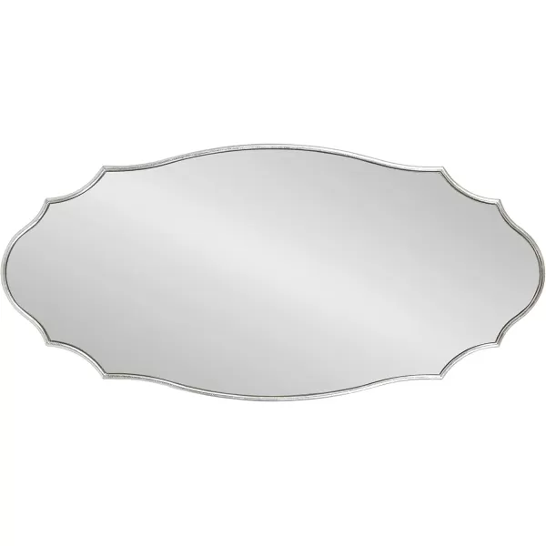 Kate and Laurel Leanna Scalloped Oval Wall Mirror 24quot x 36quot Gold Leaf Chic Modern Glam Wall AccentSilver