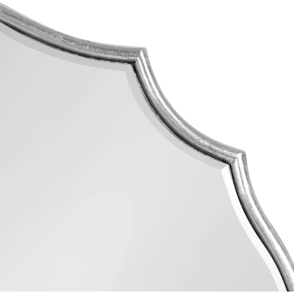 Kate and Laurel Leanna Scalloped Oval Wall Mirror 24quot x 36quot Gold Leaf Chic Modern Glam Wall AccentSilver