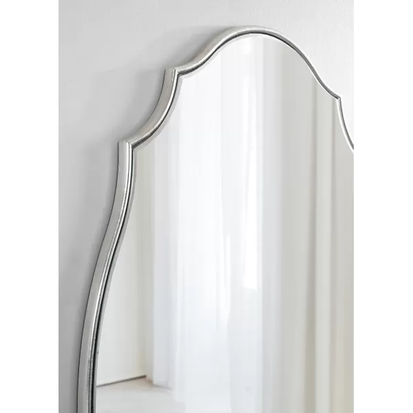 Kate and Laurel Leanna Scalloped Oval Wall Mirror 24quot x 36quot Gold Leaf Chic Modern Glam Wall AccentSilver