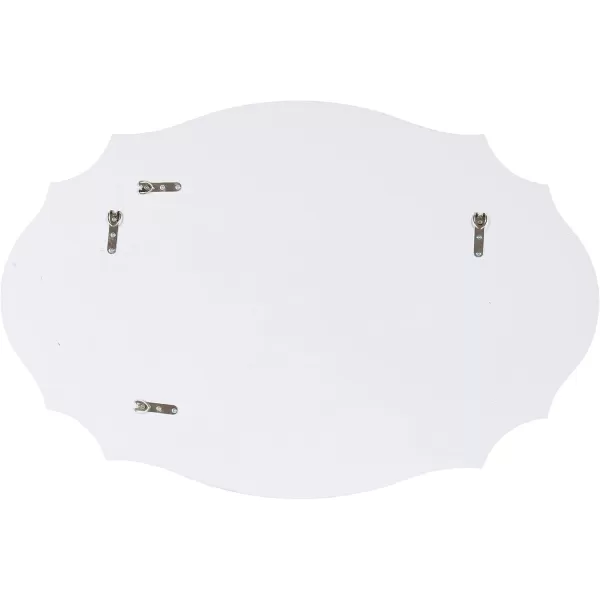 Kate and Laurel Leanna Scalloped Oval Wall Mirror 24quot x 36quot Gold Leaf Chic Modern Glam Wall AccentWhite