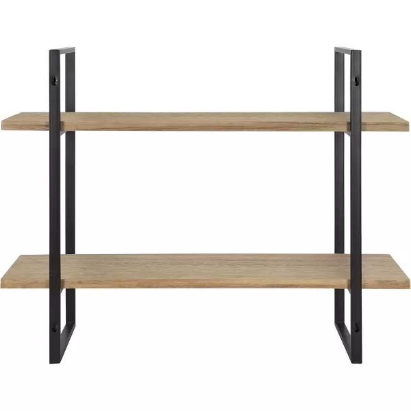 Kate and Laurel Leigh Wood and Metal Wall Shelf 30quot x 24quot White and Gold Unique Modern Glam Home Decor with Efficient Storage Shelves for Smaller SpacesNatural