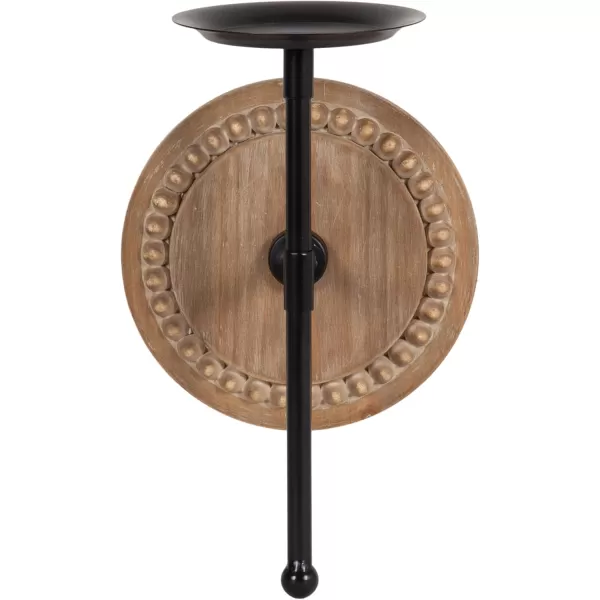 Kate and Laurel Letta Traditional Wall Sconce 8 x 6 x 12 Rustic Brown and Black TwoTone Modern Farmhouse Wood and Metal Candle Holder for Flameless Candles