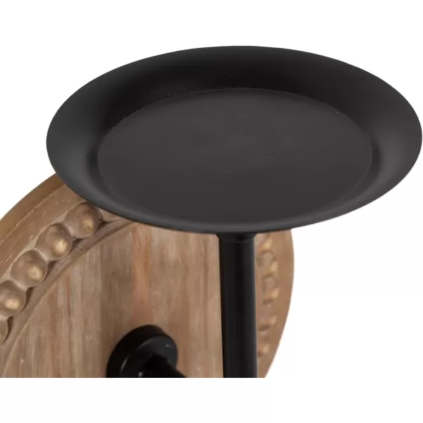 Kate and Laurel Letta Traditional Wall Sconce 8 x 6 x 12 Rustic Brown and Black TwoTone Modern Farmhouse Wood and Metal Candle Holder for Flameless Candles