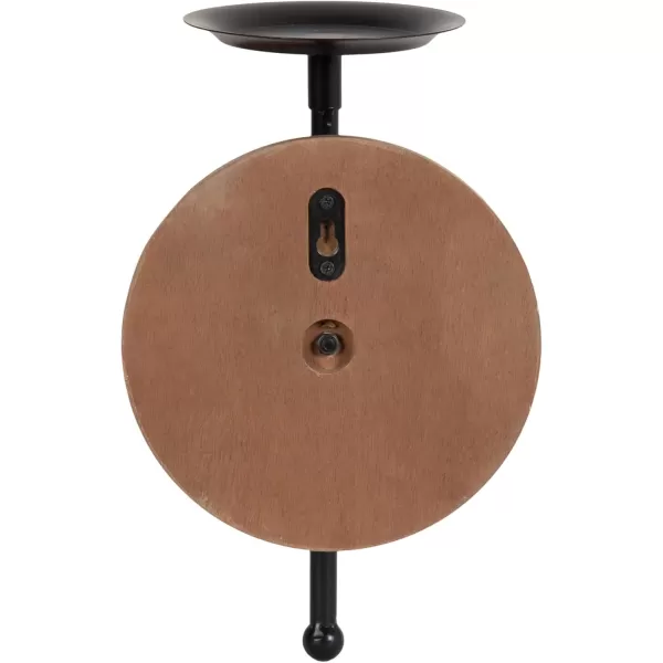 Kate and Laurel Letta Traditional Wall Sconce 8 x 6 x 12 Rustic Brown and Black TwoTone Modern Farmhouse Wood and Metal Candle Holder for Flameless Candles