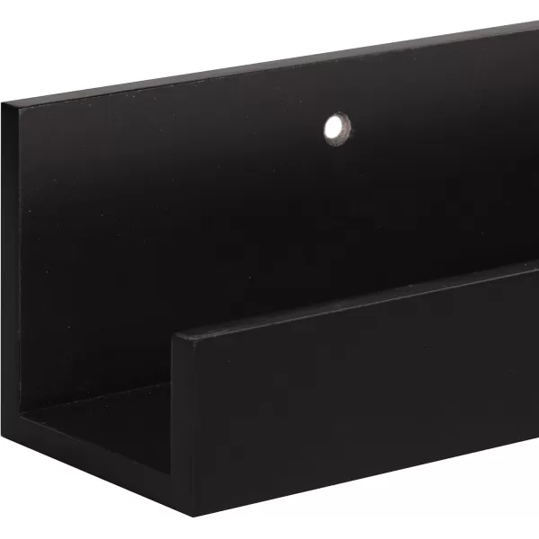 Kate and Laurel Levie 24 inch 2Pack Wood Floating Wall Shelf Picture Frame Holder Ledge Navy BlueBlack