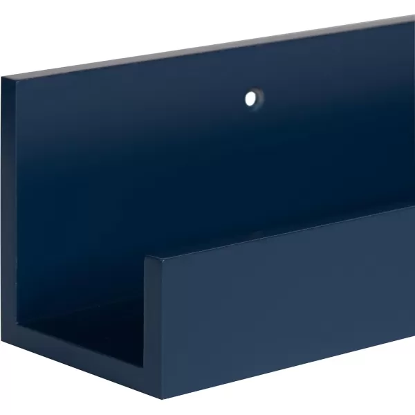 Kate and Laurel Levie 24 inch 2Pack Wood Floating Wall Shelf Picture Frame Holder Ledge Navy BlueNavy Blue