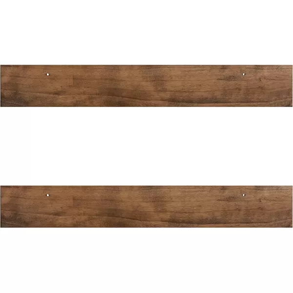 Kate and Laurel Levie 24 inch 2Pack Wood Floating Wall Shelf Picture Frame Holder Ledge Navy BlueRustic Brown