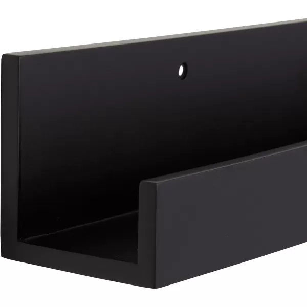 Kate and Laurel Levie Modern Floating Wall Shelf Picture Frame Holder Ledge GoldBlack