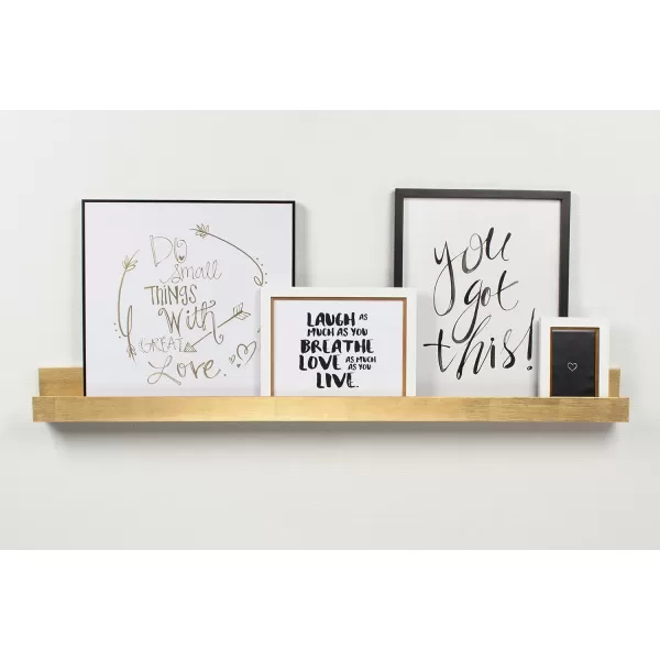 Kate and Laurel Levie Modern Floating Wall Shelf Picture Frame Holder Ledge GoldGold