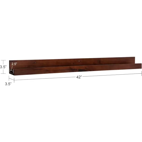 Kate and Laurel Levie Modern Floating Wall Shelf Picture Frame Holder Ledge GoldWalnut Brown