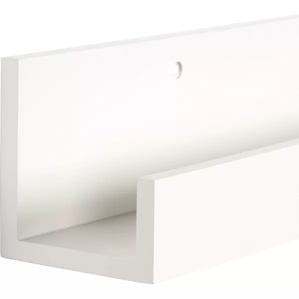 Kate and Laurel Levie Modern Floating Wall Shelf Picture Frame Holder Ledge GoldWhite