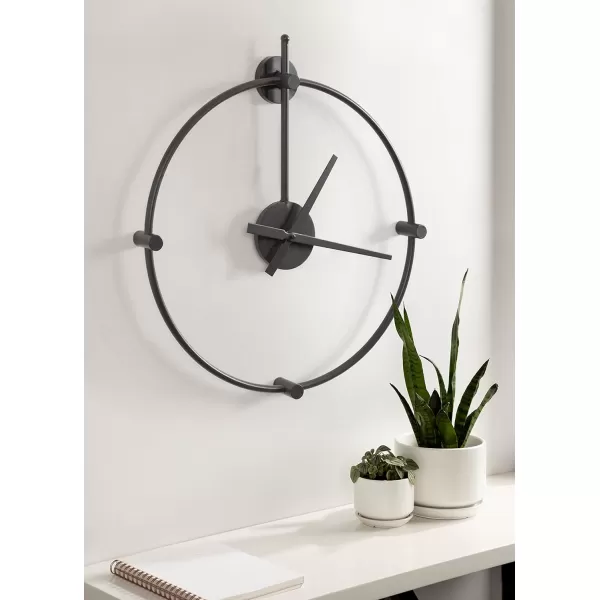 Kate and Laurel Lidor Modern Wall Clock 22 x 25 Gold Decorative Minimalist Battery Operated Wall Clock with Numberless Design for Transitional Home DecorGray