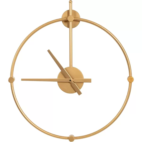 Kate and Laurel Lidor Modern Wall Clock 22 x 25 Gold Decorative Minimalist Battery Operated Wall Clock with Numberless Design for Transitional Home DecorGold