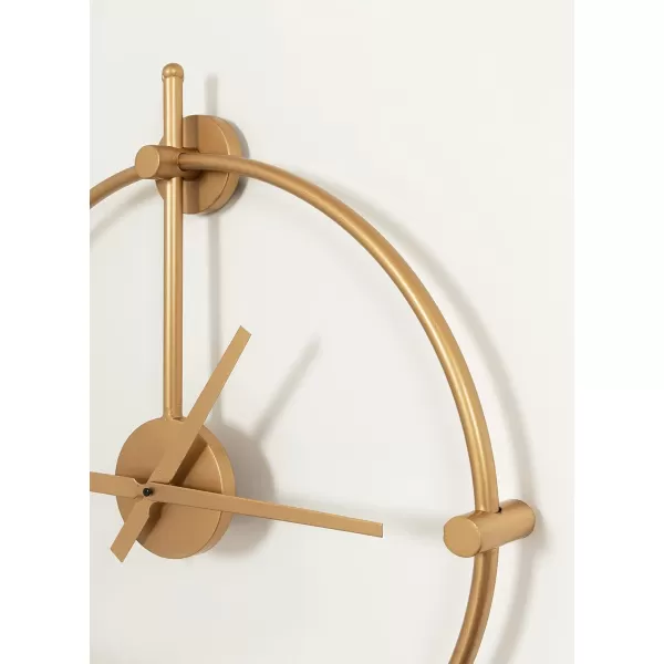 Kate and Laurel Lidor Modern Wall Clock 22 x 25 Gold Decorative Minimalist Battery Operated Wall Clock with Numberless Design for Transitional Home DecorGold