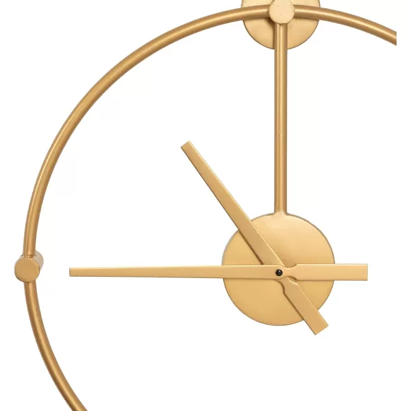 Kate and Laurel Lidor Modern Wall Clock 22 x 25 Gold Decorative Minimalist Battery Operated Wall Clock with Numberless Design for Transitional Home DecorGold
