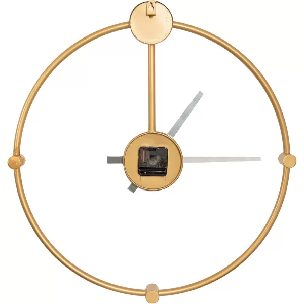 Kate and Laurel Lidor Modern Wall Clock 22 x 25 Gold Decorative Minimalist Battery Operated Wall Clock with Numberless Design for Transitional Home DecorGold