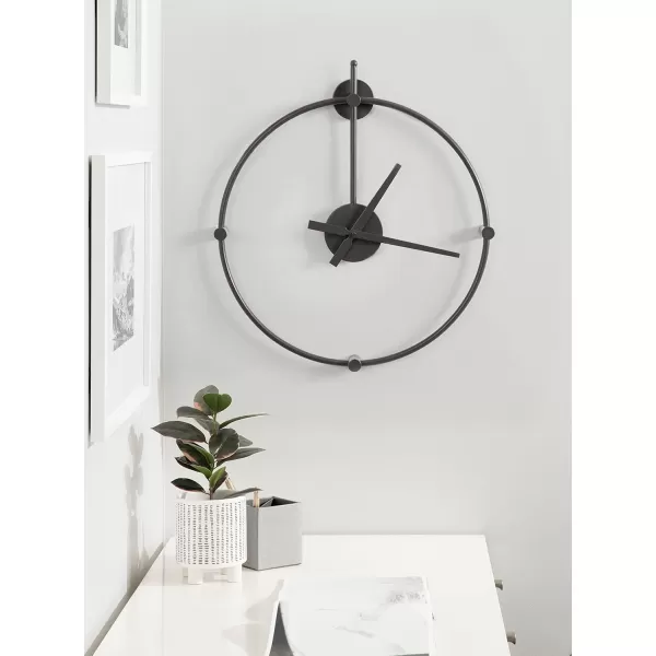 Kate and Laurel Lidor Modern Wall Clock 22 x 25 Gold Decorative Minimalist Battery Operated Wall Clock with Numberless Design for Transitional Home DecorGray