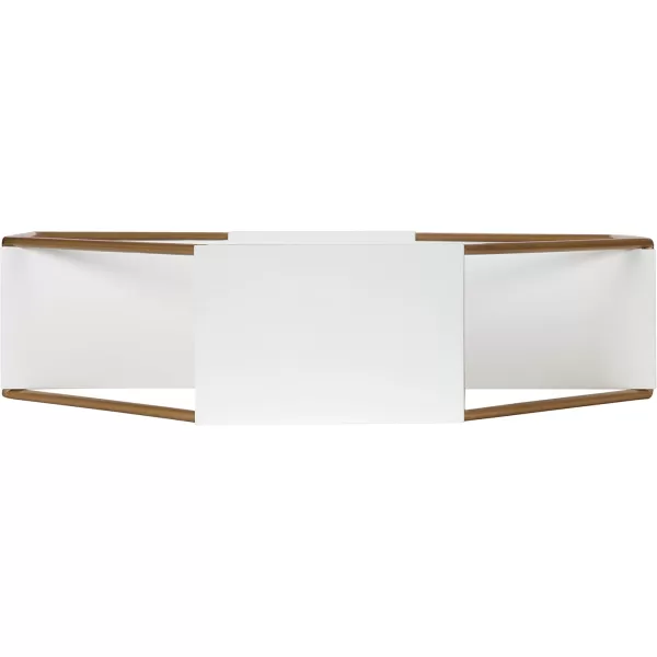 Kate and Laurel Lintz Large Modern Octagon Floating Wall Shelves with Metal Frame Gold and WhiteWhiteGold