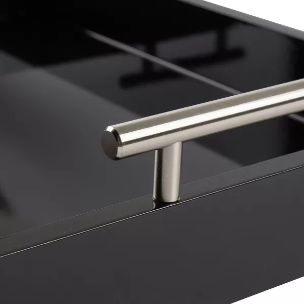 Kate and Laurel Lipton Decorative Tray with Polished Gold Metal Handles Soft PinkBlack