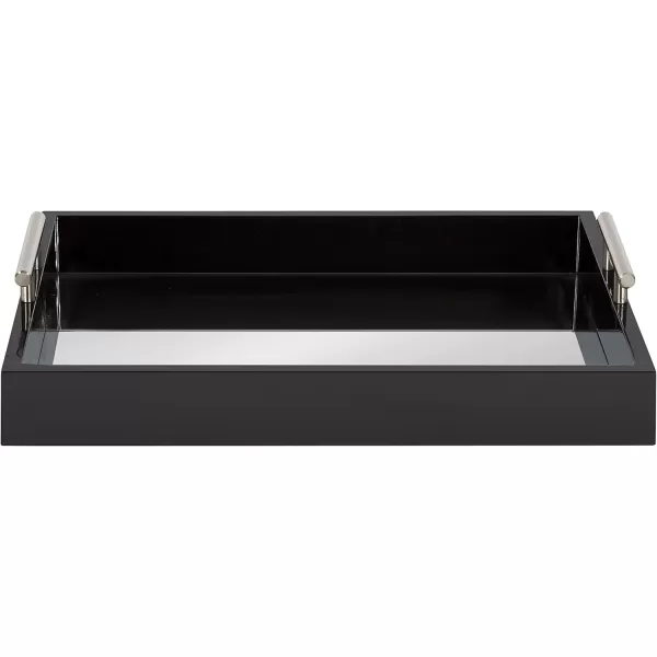 Kate and Laurel Lipton Decorative Tray with Polished Gold Metal Handles Soft PinkBlackSilver