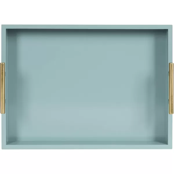Kate and Laurel Lipton Decorative Tray with Polished Gold Metal Handles Soft PinkBlueGold