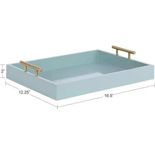 Kate and Laurel Lipton Decorative Tray with Polished Gold Metal Handles Soft PinkBlueGold