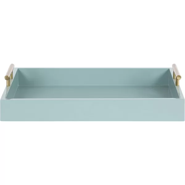 Kate and Laurel Lipton Decorative Tray with Polished Gold Metal Handles Soft PinkBlueGold