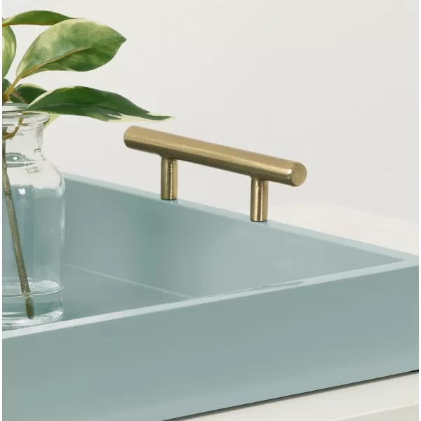 Kate and Laurel Lipton Decorative Tray with Polished Gold Metal Handles Soft PinkBlueGold