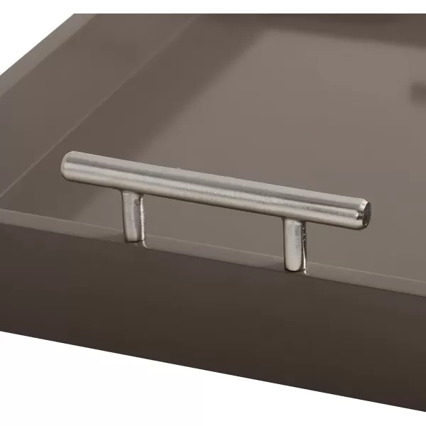Kate and Laurel Lipton Decorative Tray with Polished Gold Metal Handles Soft PinkBrown
