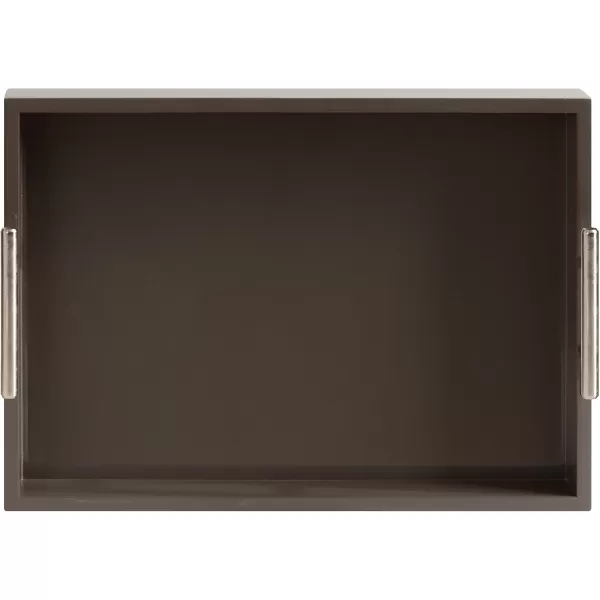 Kate and Laurel Lipton Decorative Tray with Polished Gold Metal Handles Soft PinkBrown