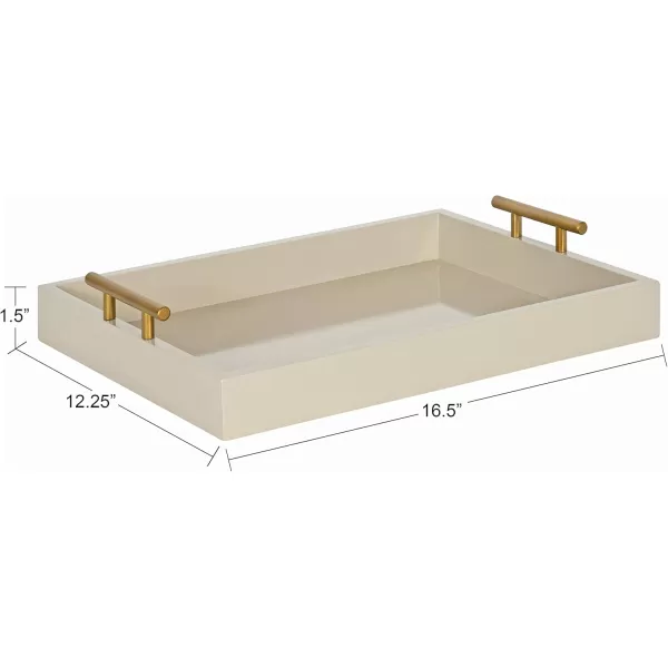 Kate and Laurel Lipton Decorative Tray with Polished Gold Metal Handles Soft PinkSand