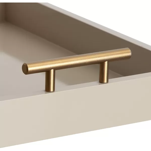 Kate and Laurel Lipton Decorative Tray with Polished Gold Metal Handles Soft PinkSand