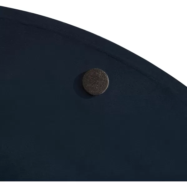 Kate and Laurel Lipton MidCentury Modern Round Wooden Tray 155quot Diameter Dark Walnut Brown with Gold Handles Decorative Accent Tray for Storage and DisplayNavy BlueSilver