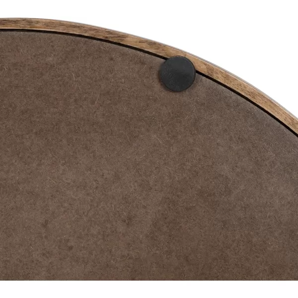 Kate and Laurel Lipton MidCentury Modern Round Wooden Tray 155quot Diameter Dark Walnut Brown with Gold Handles Decorative Accent Tray for Storage and DisplayNatural