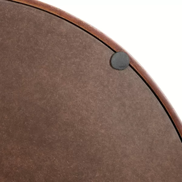 Kate and Laurel Lipton MidCentury Modern Round Wooden Tray 155quot Diameter Dark Walnut Brown with Gold Handles Decorative Accent Tray for Storage and DisplayWalnut BrownGold