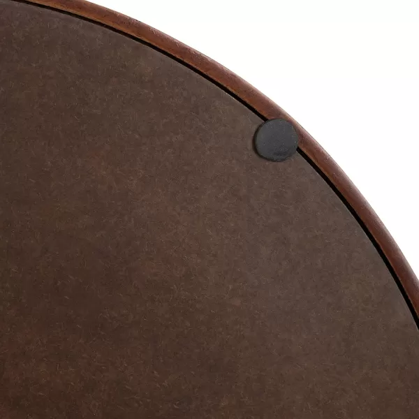 Kate and Laurel Lipton MidCentury Modern Round Wooden Tray 155quot Diameter Dark Walnut Brown with Gold Handles Decorative Accent Tray for Storage and DisplayWalnut Brown