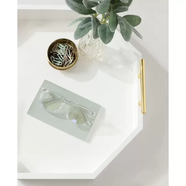 Kate and Laurel Lipton MidCentury Octagon Decorative Tray 18quot x 18quot Gray and Gold Decorative Chic Serving TrayWhite
