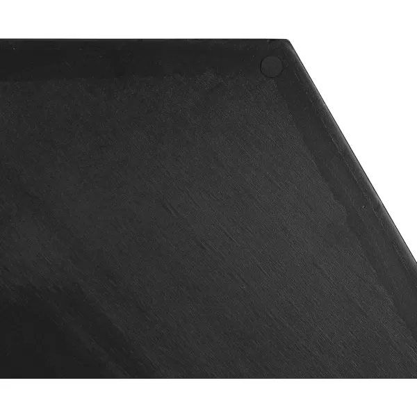Kate and Laurel Lipton Modern Hexagon Decorative Tray 18quot x 18quot Black with Gold Metal HandlesBlackMirror