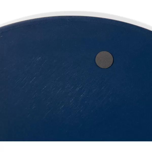 Kate and Laurel Lipton Modern Round Tray Set Set of 2 Sand and Gold Glam Decorative Tray Set for Storage and DisplayNavy BlueGold