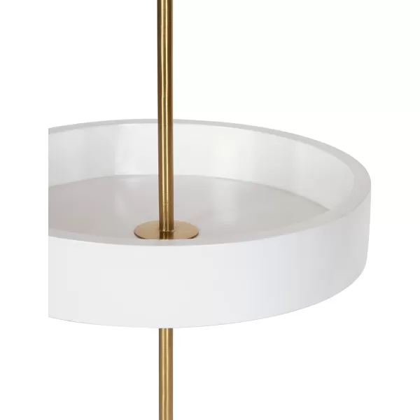 Kate and Laurel Lipton Modern Two Tier Tray 13 x 13 x 20 Walnut Brown and Gold Glam Decorative TrayWhiteGold