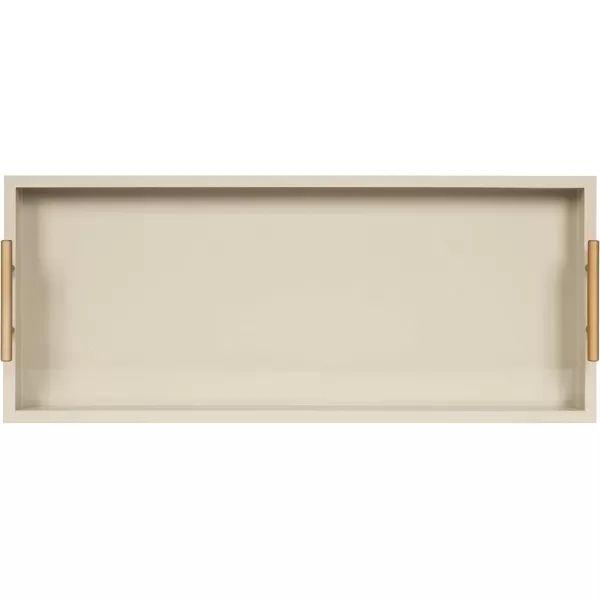 Kate and Laurel Lipton Narrow Decorative Tray with Polished Metal Handles 10 x 24 Black and Gold Chic Accent Tray for Display and StorageNatural