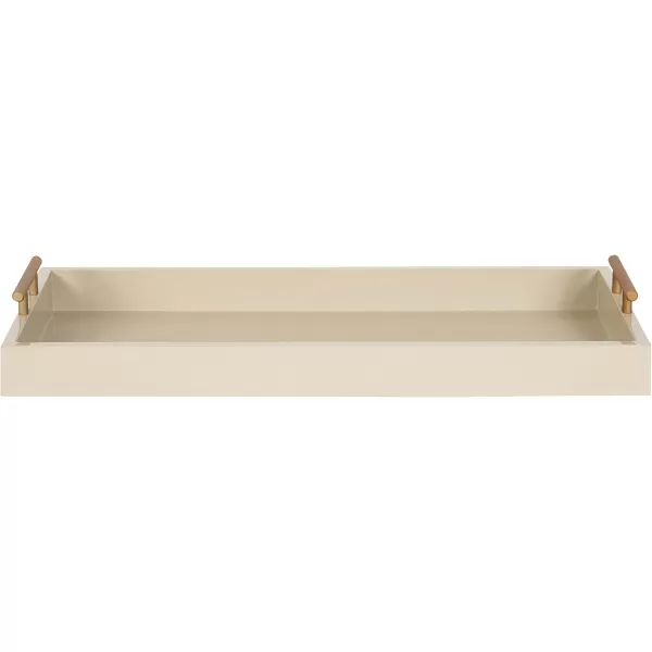 Kate and Laurel Lipton Narrow Decorative Tray with Polished Metal Handles 10 x 24 Black and Gold Chic Accent Tray for Display and StorageNatural