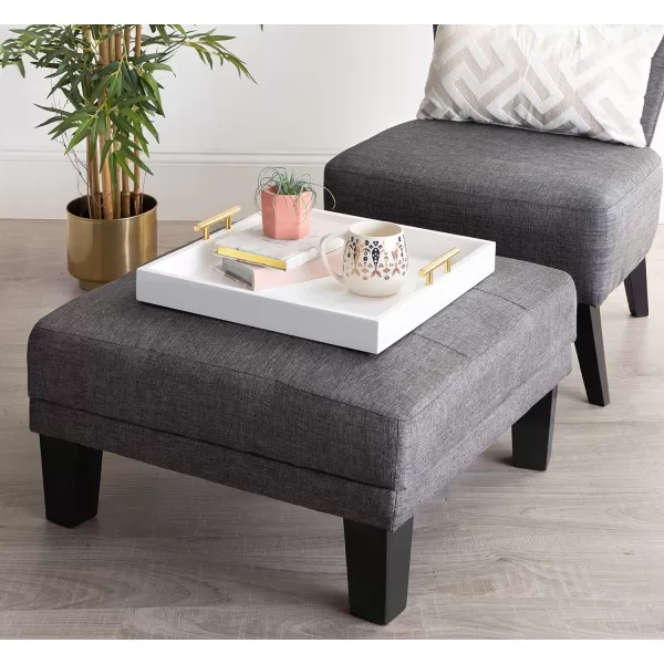 Kate and Laurel Lipton Square Decorative Wood Tray with Metal Handles 16quot x 16quot White and Gold Modern Serving Tray for Storage Or DisplayWhiteGold